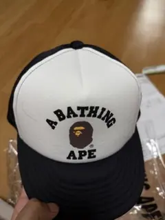 A BATHING APE キッズキャップ ブラック ホワイトのサムネイル