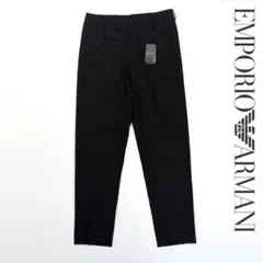 新品 EMPORIO ARMANI サイドライン スラックス 黒 48 Lのサムネイル