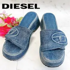 美品✨DIESEL ディーゼル オーバルD ウォッシュドデニムサンダル 24cmのサムネイル