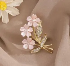 桜 ブローチ ラインストーン 上品 フォーマル　入学式　卒業式　結婚式