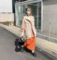 イージーＩラインスカート　カスタネ　Kastane