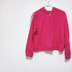 ✨️値下げ歓迎‼️ ピンク フルジップ フード付き パーカー アウター 可愛い 無地