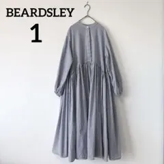 美品BEARDSLEYビアズリー 先染ストライプ ギャザーワンピースバンド