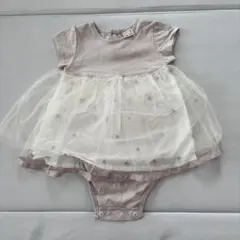 petit main チュールスカート付きロンパース 80