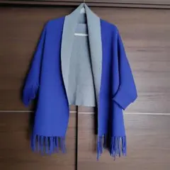 フリンジニットポンチョ