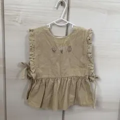 バースデイ ママラク mamaraku お花刺繍コーデュロイベスト 110cm