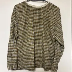 sm2 サマンサモスモス チェック柄ブラウス ブラウン 美品