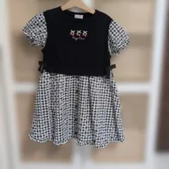 メゾピアノ 半袖 チェック柄 ワンピース