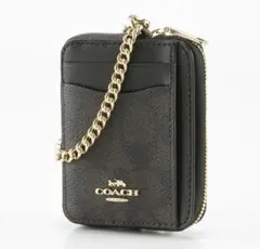 コーチ COACH 小銭入れ PVCシグネチャー チェーン付コインケース