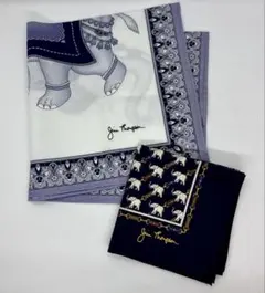 【未使用】Jim Thompson 象デザイン ハンカチ 2枚セット バンダナ