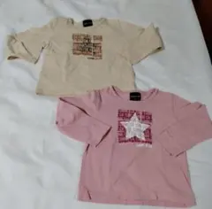 COMME CA ISM 長袖Tシャツ 80 2枚セット　ピンク　アイボリー