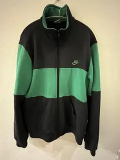 NIKE ジップアップジャケット L ブラック/グリーン　USA製銀タグ
