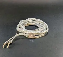 モデル雅姫着用　チャンルー　パール5連　ラップブレスレット