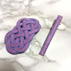 ハンドメイド 水引バレッタ 結びモチーフ