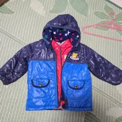 【90cm】MIKI HOUSE ジャンバー コート 取り外しフード付き