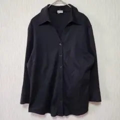 【ICB】（M）オープンカラーシャツ/オーバーサイズ/シンプル/一枚着/羽織り