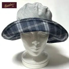 【美品】Borsalino ボルサリーノ 日本製リネン麻混軽量ワイドブリムハットのサムネイル