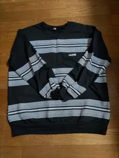 ストライプ トレーナー ブラック/ホワイト