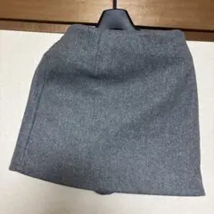 グレー ミニスカート ウエストゴム仕様