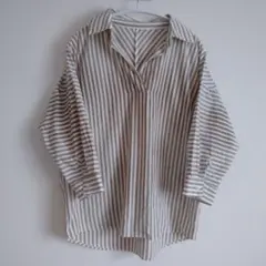 数回使用 AZUL ストライプ長袖シャツ Sサイズ トップス ブラウス