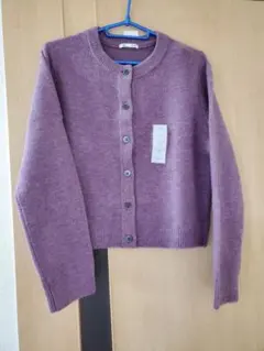 D*·様 【新品未使用】GU パフニットクルーネックカーディガン （XL）パープ