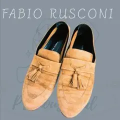 ファビオルスコーニ スエード ローファー タッセル キャメル 37