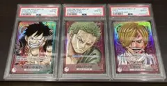 PSA10 ワンピースカード 3連番セットロロノア・ゾロ ルフィ ロー
