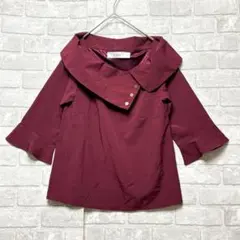 トッコクローゼット 5分袖 ブラウス 美品 ボルドー M L 華やか 大人可愛い