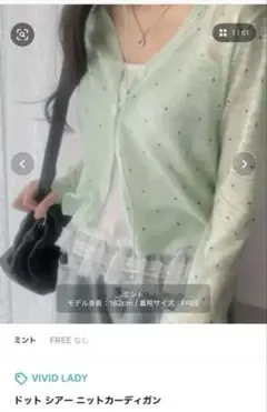 VIVIDLADY ドットシアーニットカーディガンのサムネイル