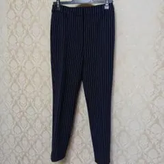 プラステ PLST ウォームリザーブ　スティックパンツ　黒白ストライプ　S