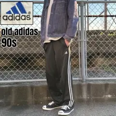 希少 90s old adidas スリーストライプ ワイド トラックパンツ