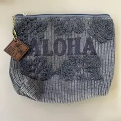 Aloha 刺繍 コーデュロイポーチ