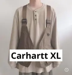 Carhartt ワッフル サーマル ヘンリーネック XL ベージュ 古着のサムネイル