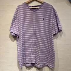 Polo Ralph Lauren ラルフローレン 紫白ストライプ Tシャツ