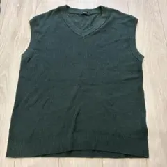 COMME CA ISM コムサイズム　ダークグリーン Vネック ベスト M