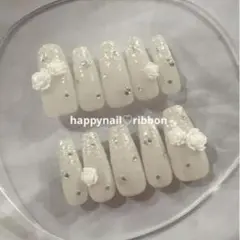 ネイルチップ ワンホン キラキラ ハート リボン ガーリー 韓国 量産型