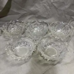 生産終了品 りんごのガラス器 デザートボウル 5個セット 新品未使用品