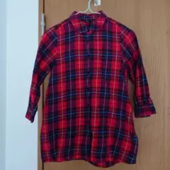 COMME CA ISM 長袖チェックシャツ 100A　赤チェック　コムサ