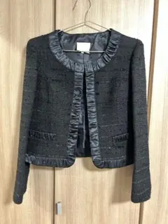 ブラックノーカラージャケット 11号