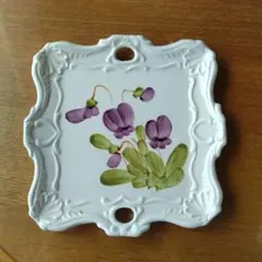 DeMain 手描き花柄 陶器プレート