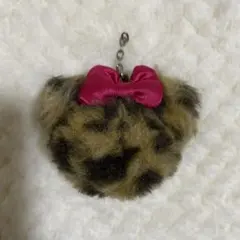 ディズニー ミニー キーホルダー ヒョウ柄 ファー ストラップ