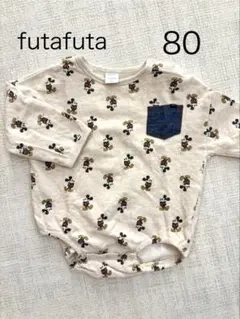 futafuta ミッキーマウス柄ロンパース 80