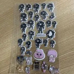 ミャクミャク　ブラック　おぱんちゅうさぎ　ボンボンドロップシール