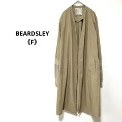 A1430 ビアズリー 袖口ニット ノーカラージャケット 薄手 リネン混 《F》