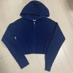 SLY リブ編みフード付きカーディガン