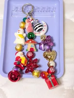 クリスマス ビーズキーホルダー チャーム