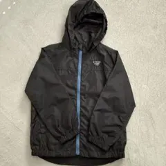 【130cm】フード付きブラックナイロンジャケット