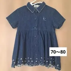 組曲　70〜80cm　デニム半袖ワンピース　チュニックのサムネイル