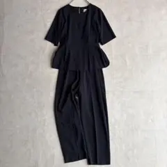 BEAUTY&YOUTH BY DRESSレイヤード5分袖オールインワン 紺 Sのサムネイル