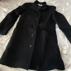 ナチュラルビューティベーシック　ノーカラーコート【L】ブラック　大人上品